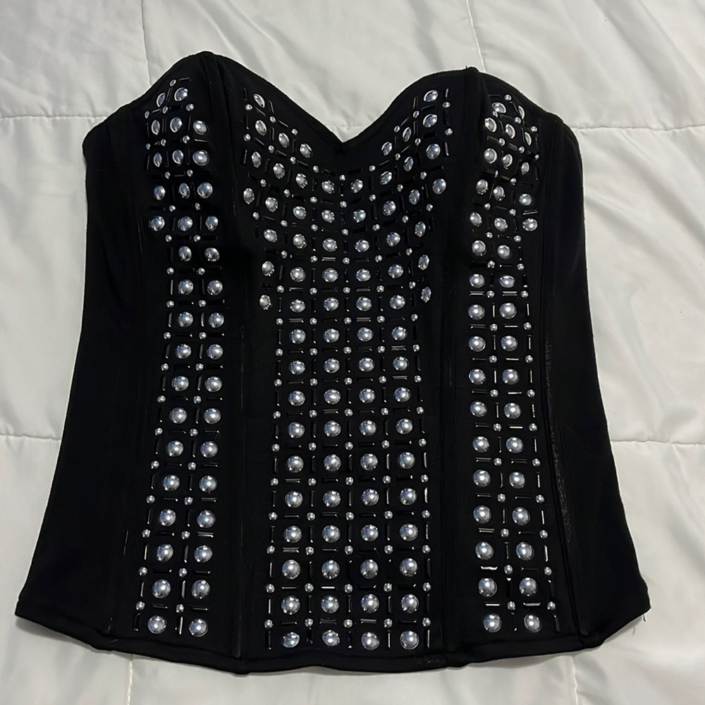 Guess corset style strapless shirt